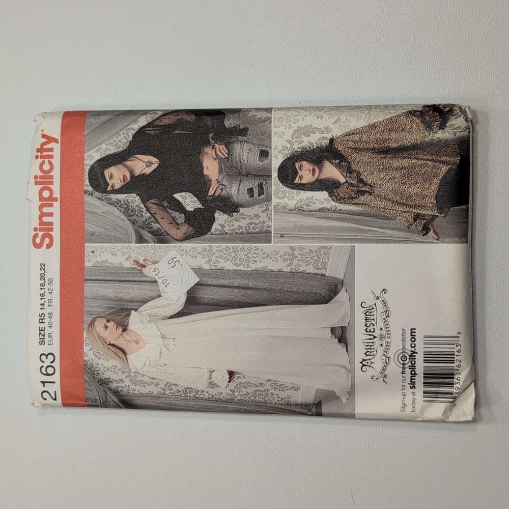 Simplicity Arkivestry Haunt Couture dress/top Pattern 2163 Sz 14, 16, 18, 20, 22